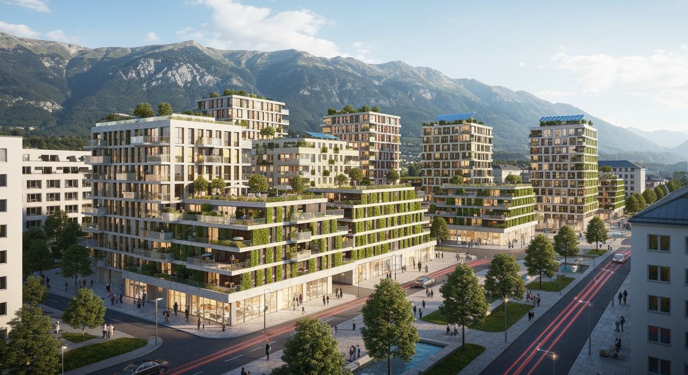 Sustainable Innsbruck Cityscape with Tyrolean Mountains