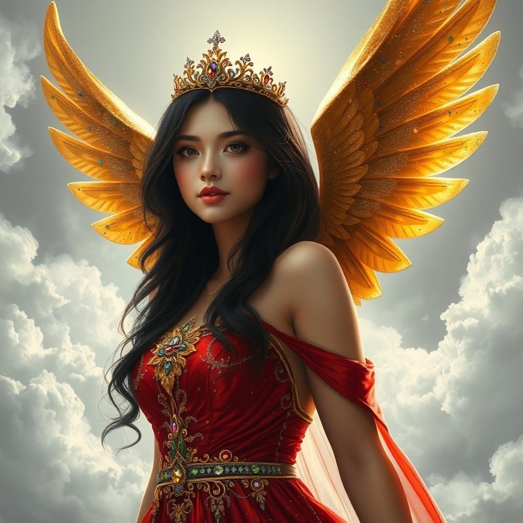 Angel with Golden Wings: Fantasy Concept Art