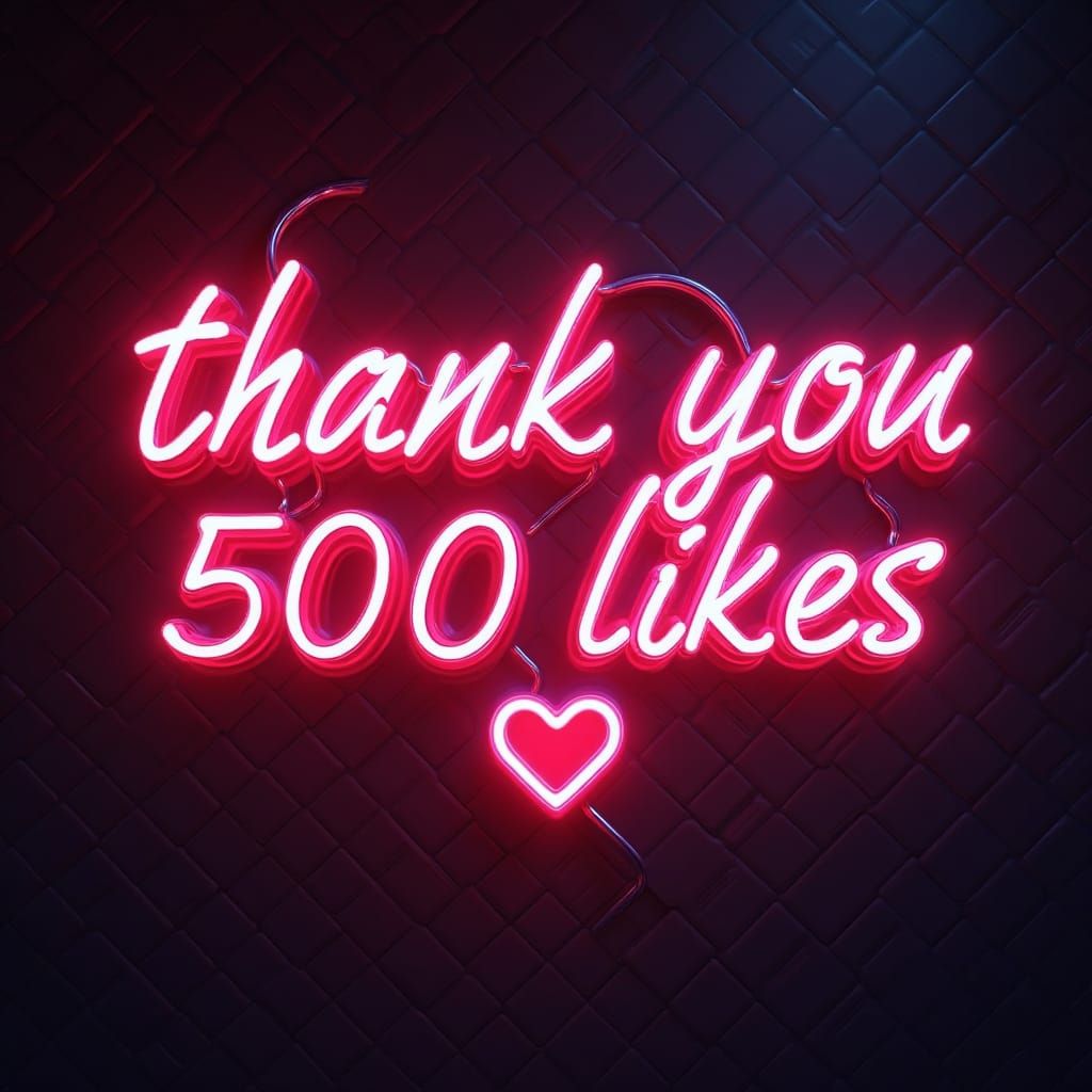 Neon Sign Thank You in Electric Glow