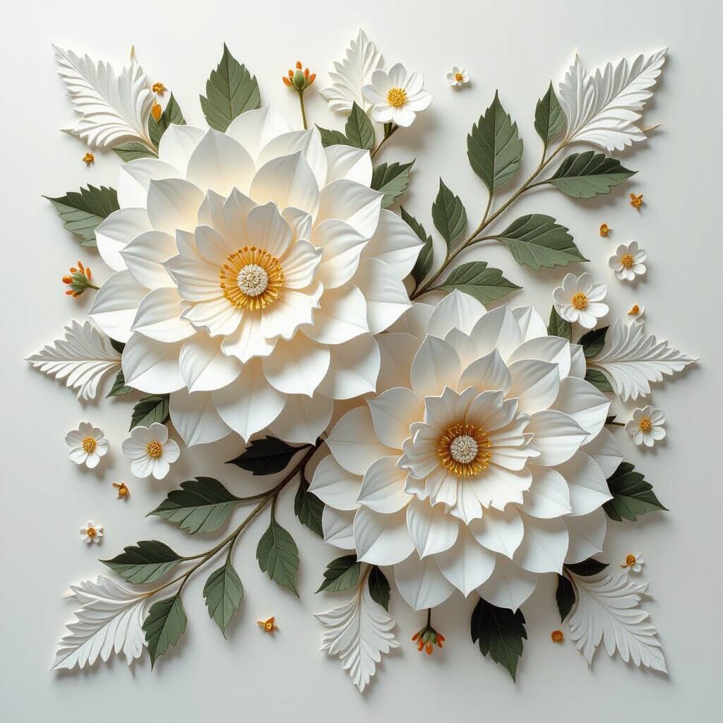 Elegant Floral Paper Art Composition