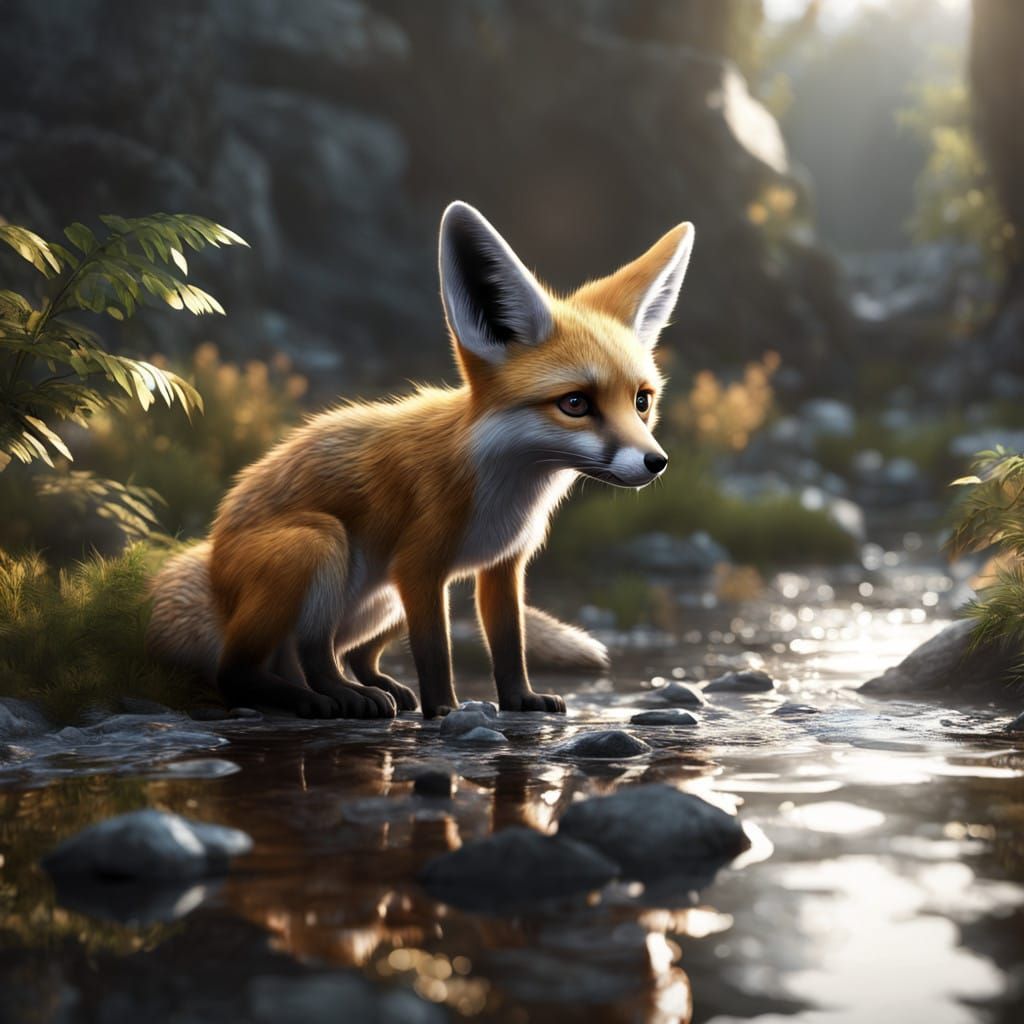 Fantastical Fox Creature in Ultra-Realistic 3D Render