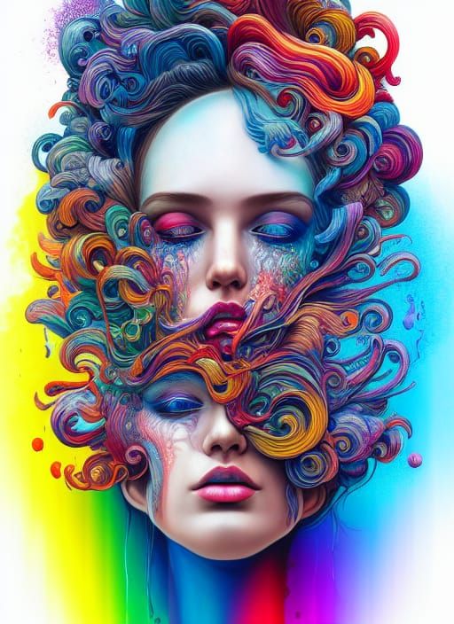 Architectonica Surreal Open head, Intricate, rainbow splash, Scenic, Hyperdetailed, Delicate, Bagshaw, Chevrier, Ferri, ...