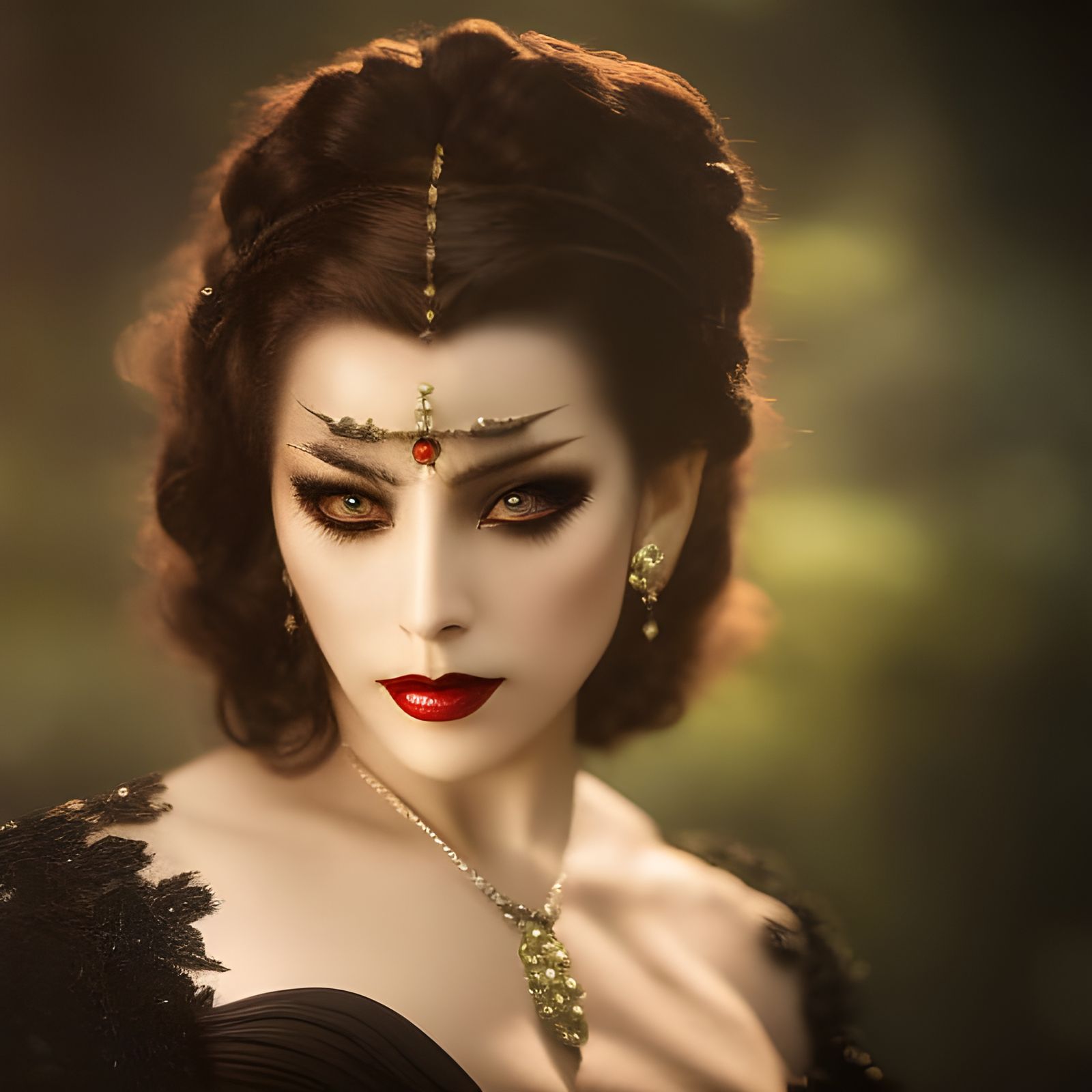 Ominous Portrait of Woman in Dark Fantasy Style
