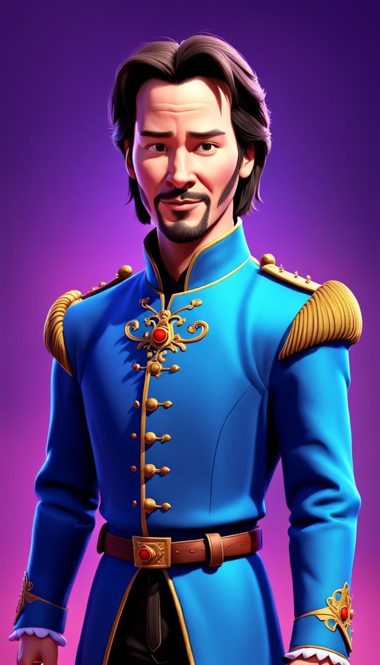 Keanu Reeves as Prince Charming: 3D Digital Art