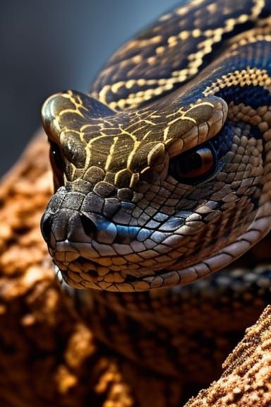 Rattlesnake Portrait in Hyperdetailed Concept Art