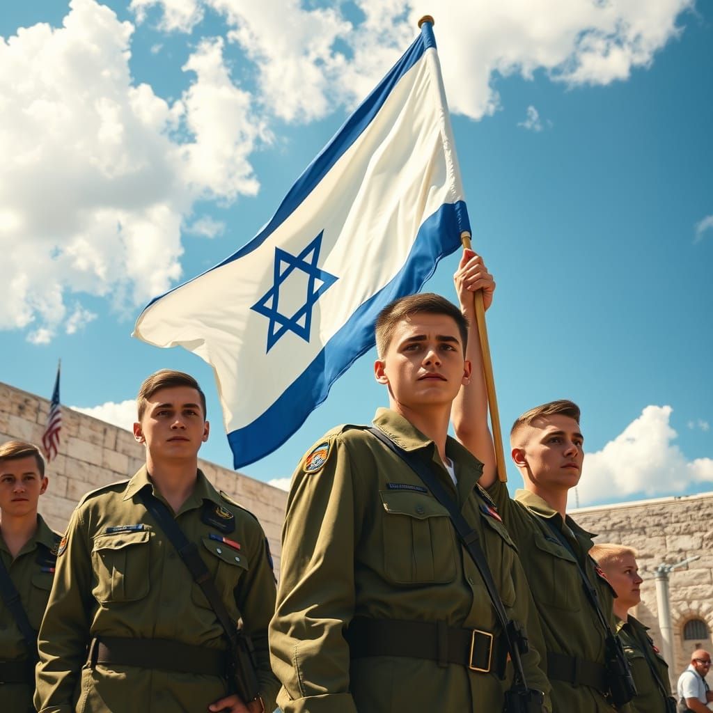 Young Israeli Soldiers Stand Tall at the Western Wall