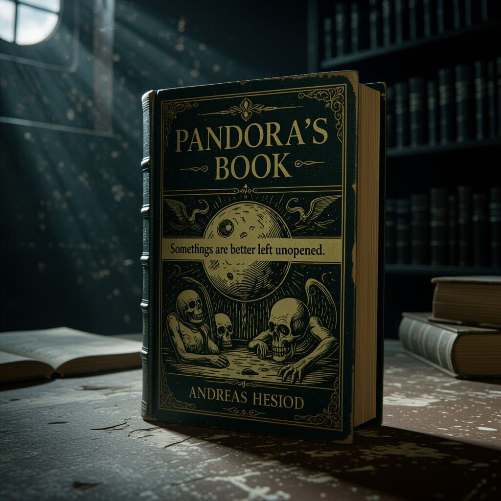 Vintage Pandora's Book Novel Cover with Deathly Artwork