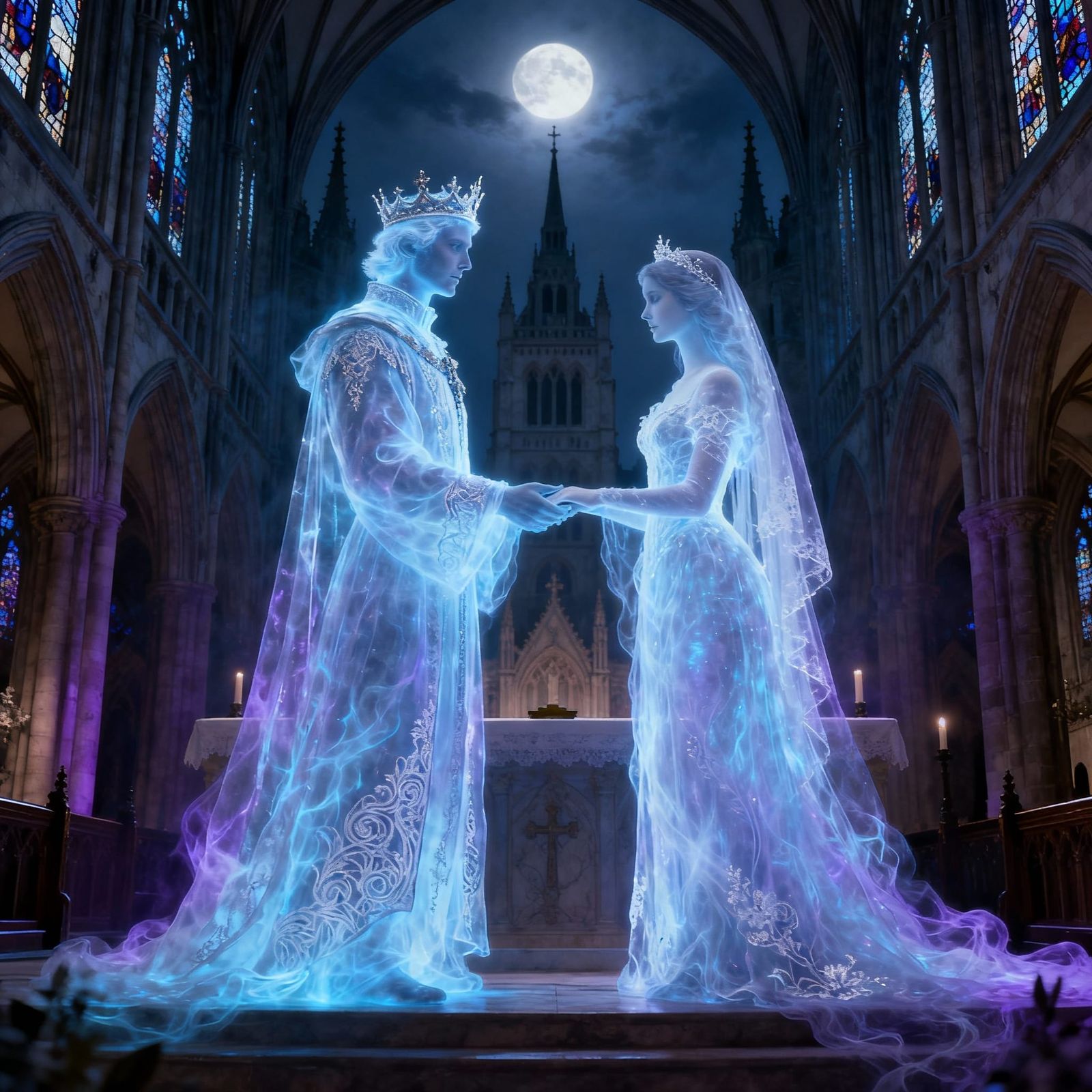 Ethereal Ghost Couple Vows at Westminster Cathedral