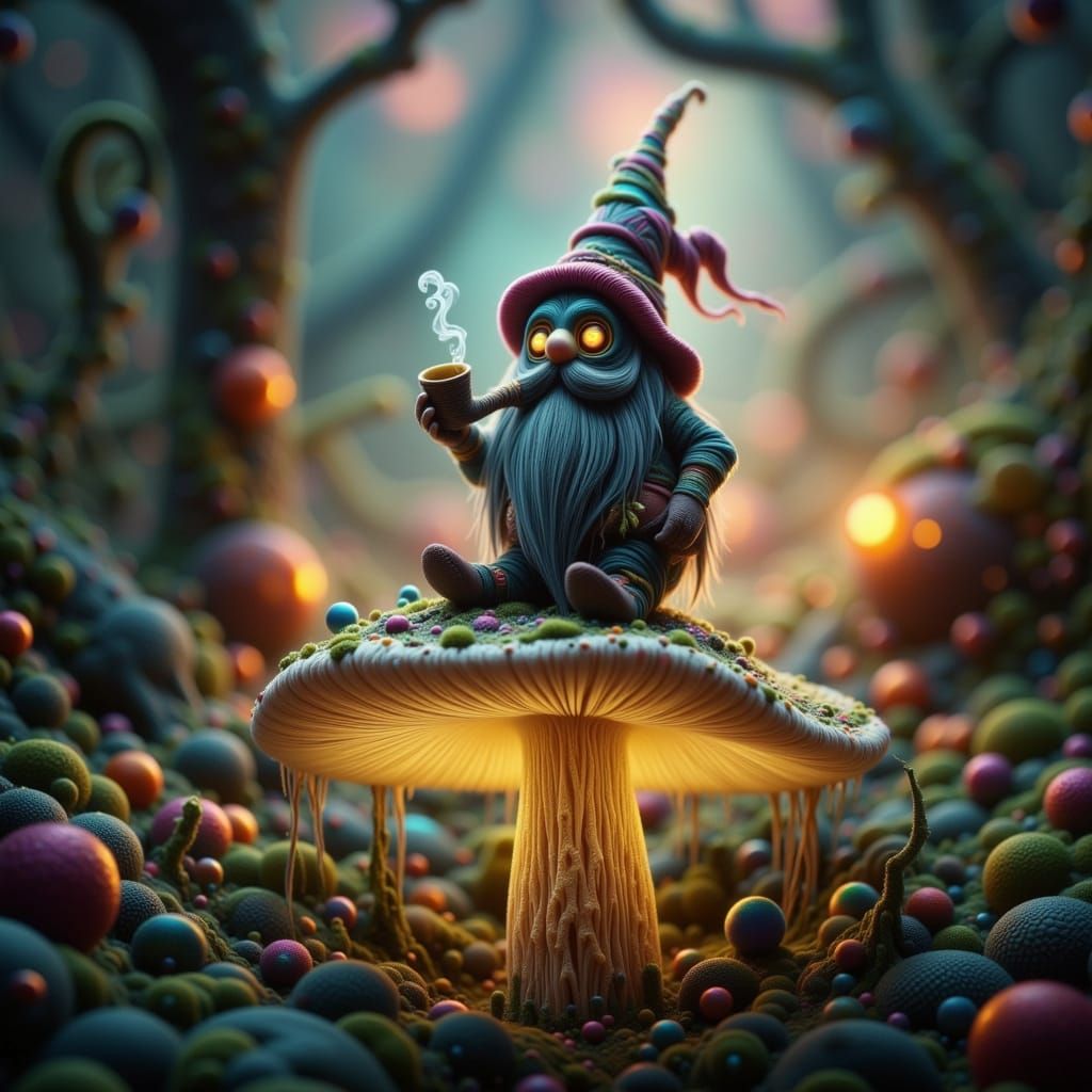 Whimsical Gnome in an Enchanted Forest