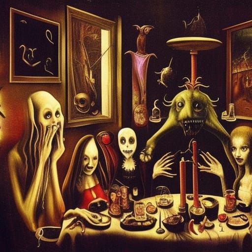 Demonic Night Cafe in Burton Bosch Style