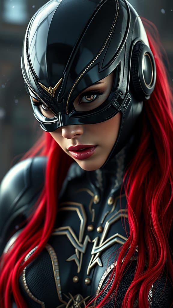 Hyperreal Black Canary in Shimmering Spider Silk Armor