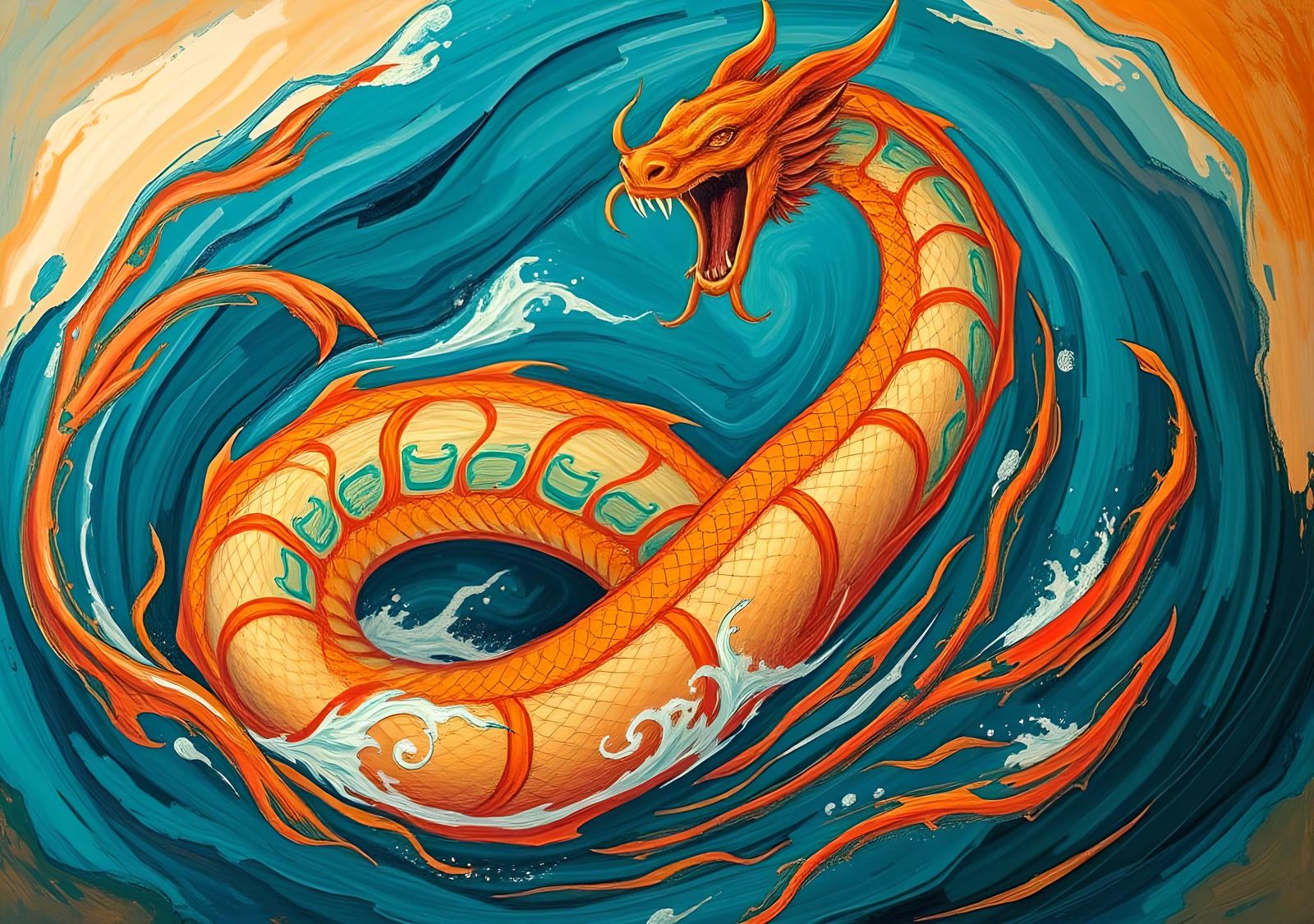 Abstract Dragon Goddess Tiamat: Fine Art