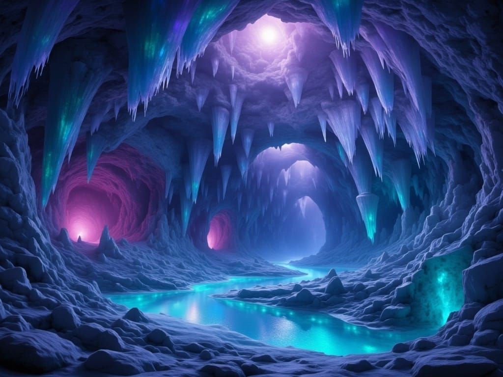 Glowstone Cave System in Rothko-Beksinski-Mead Style