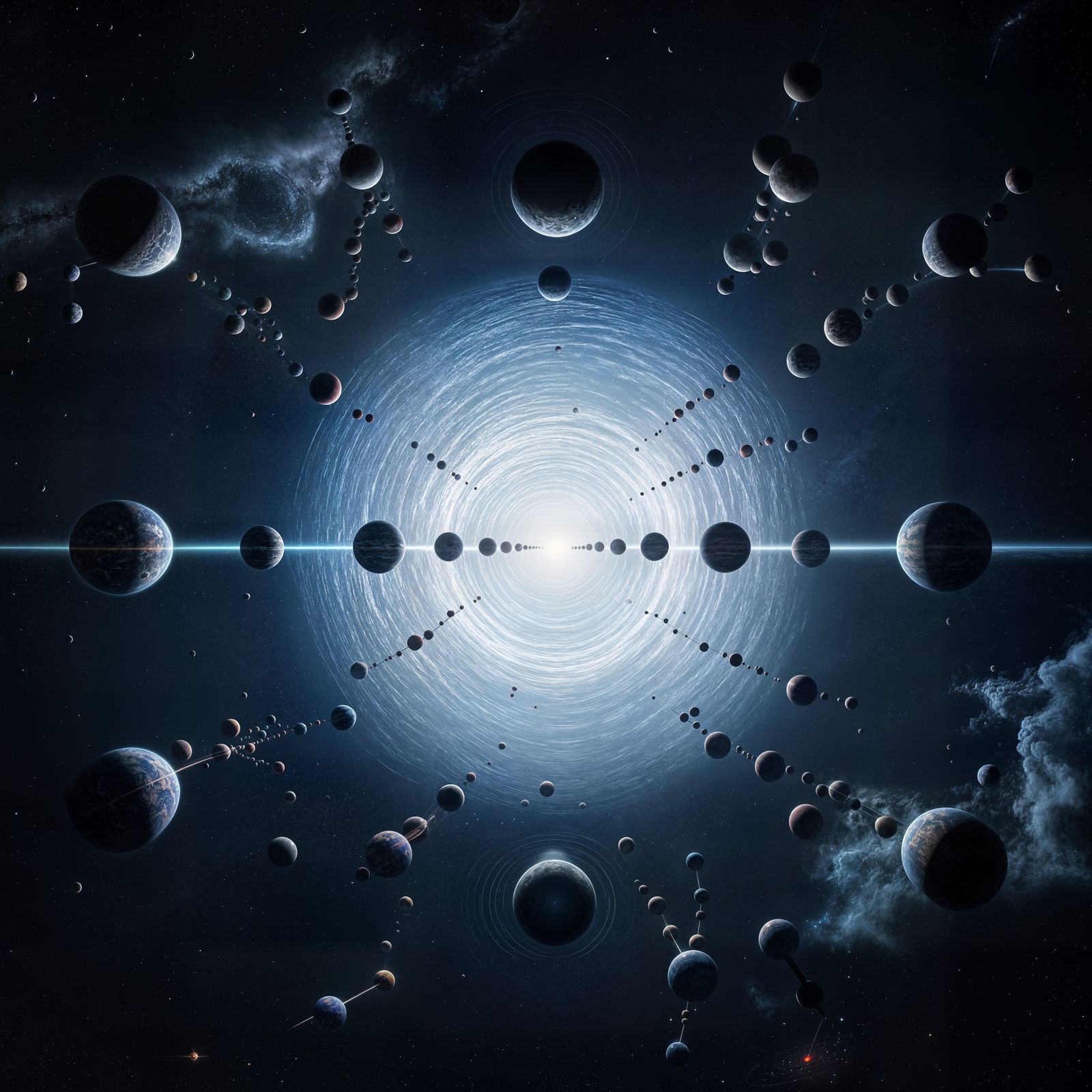 Planets Vanish Into Event Horizon With Luminous Clouds