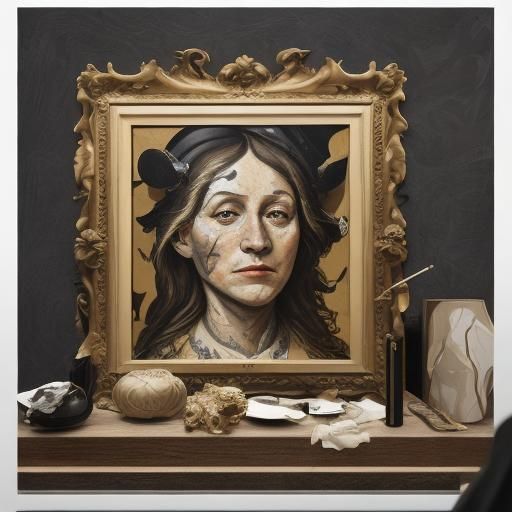 Mousesaurus Photobomb: Cubist Mural Meets Renaissance Portra...