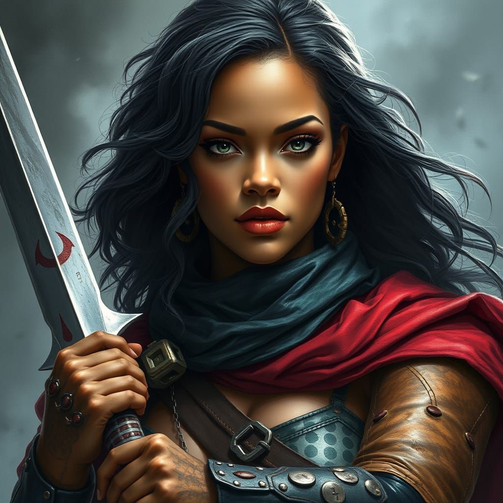 Rihanna as Dungeons and Dragons Sci-Fi Fighter