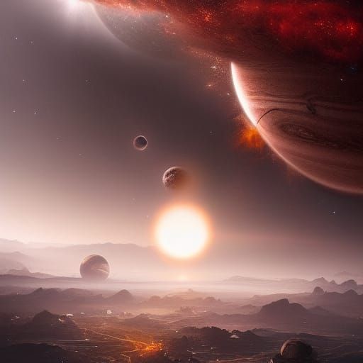 Epic Planetary Collision: A Digital Matte Painting