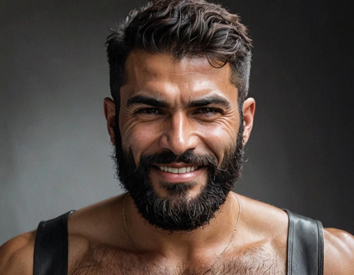 Hirsute Man in Art Nouveau Impressionist Style