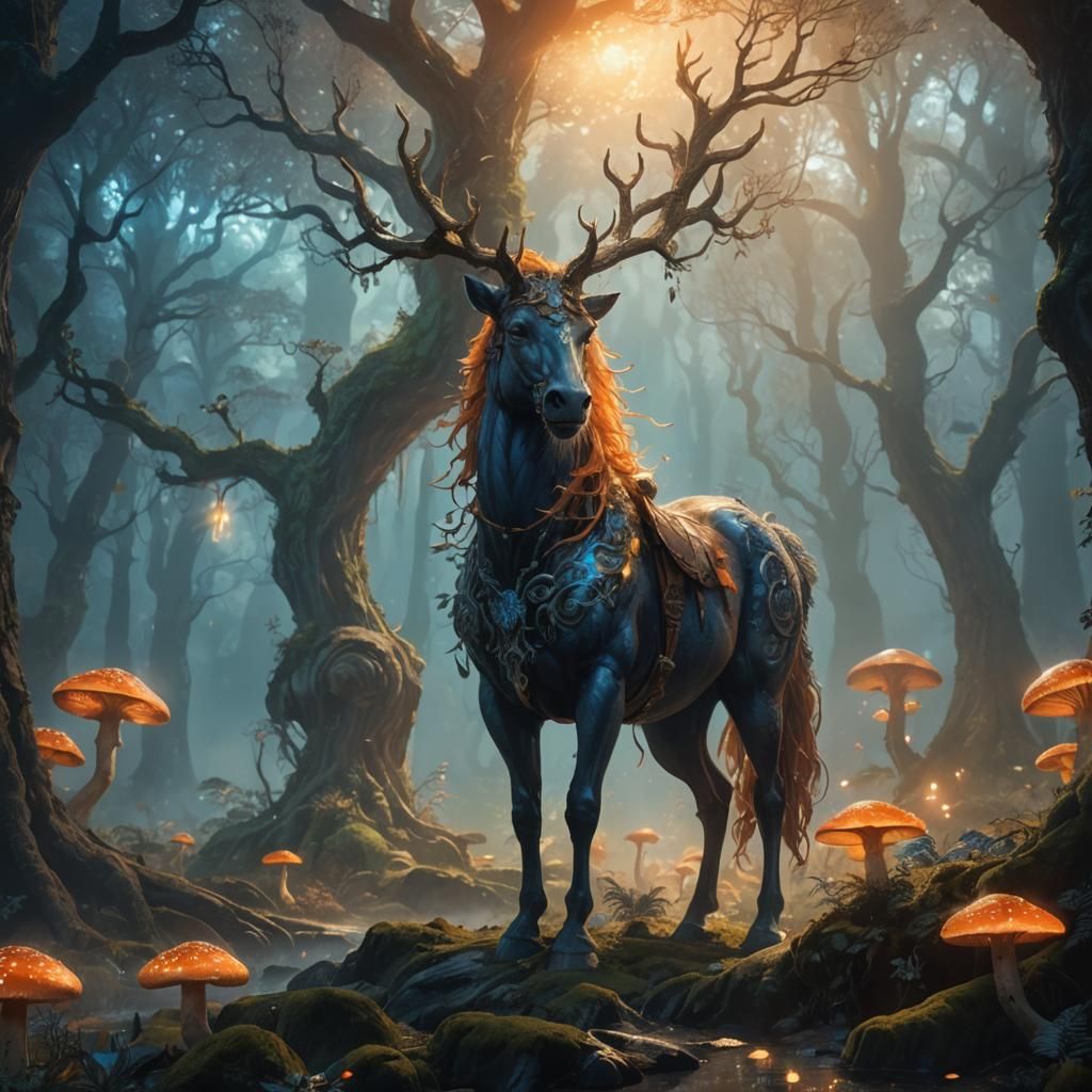 Mystical Centaur in Enchanted Forest: Fantasy Art