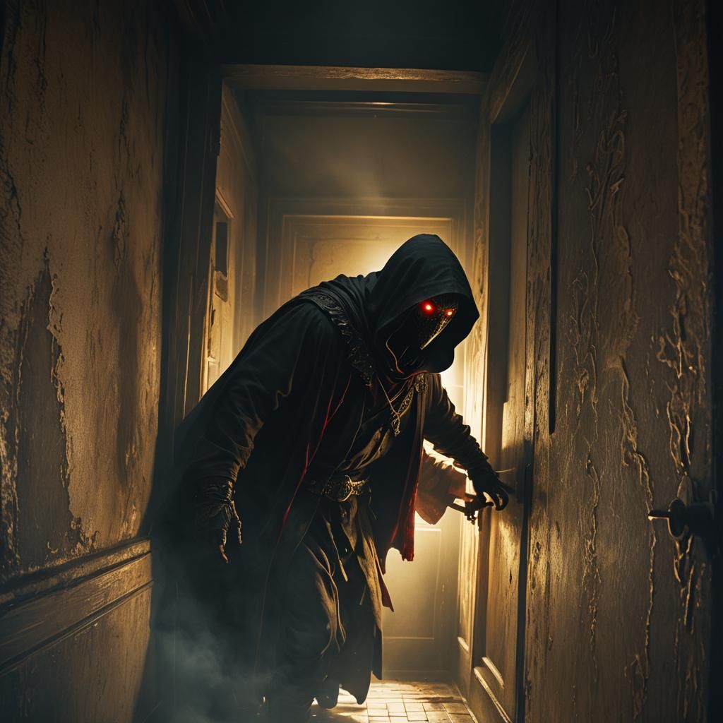 Eerie Shadow Figure in Dark Fantasy Style