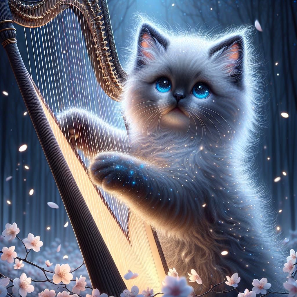 Kitten with a Harp