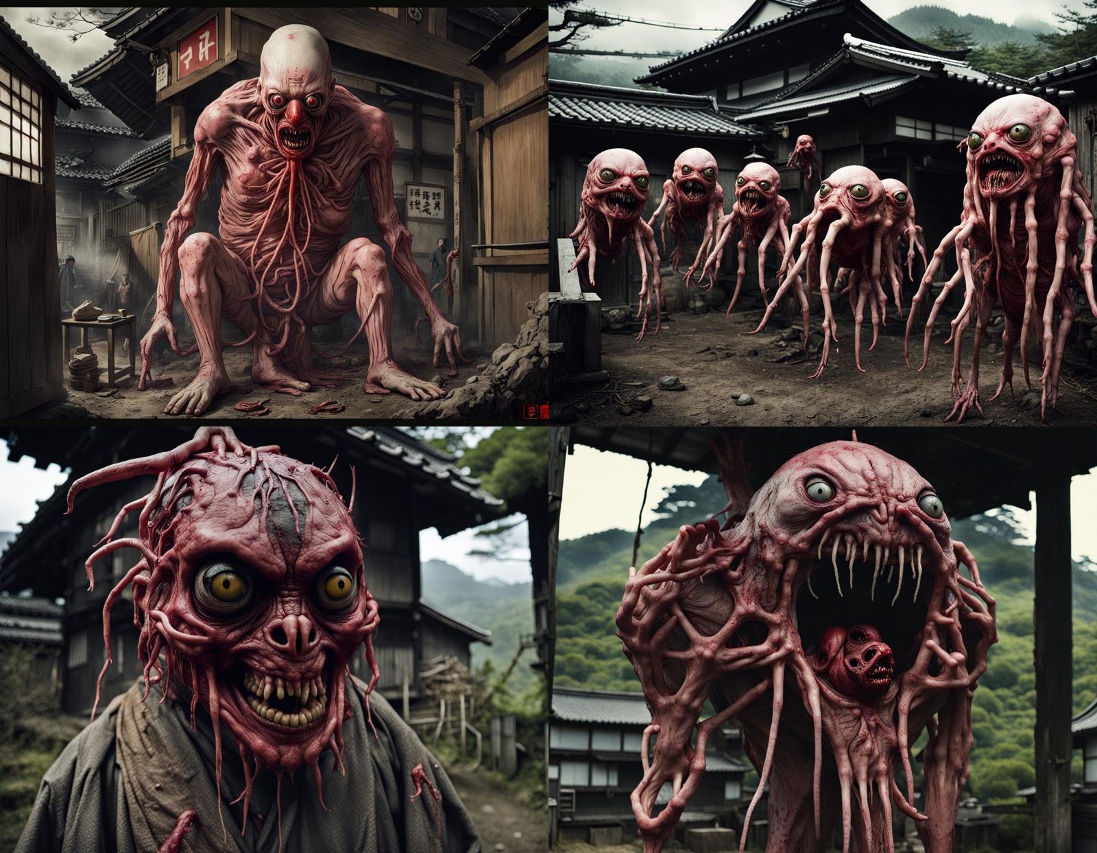 Eerie Monster Horror in Japanese Village, HD