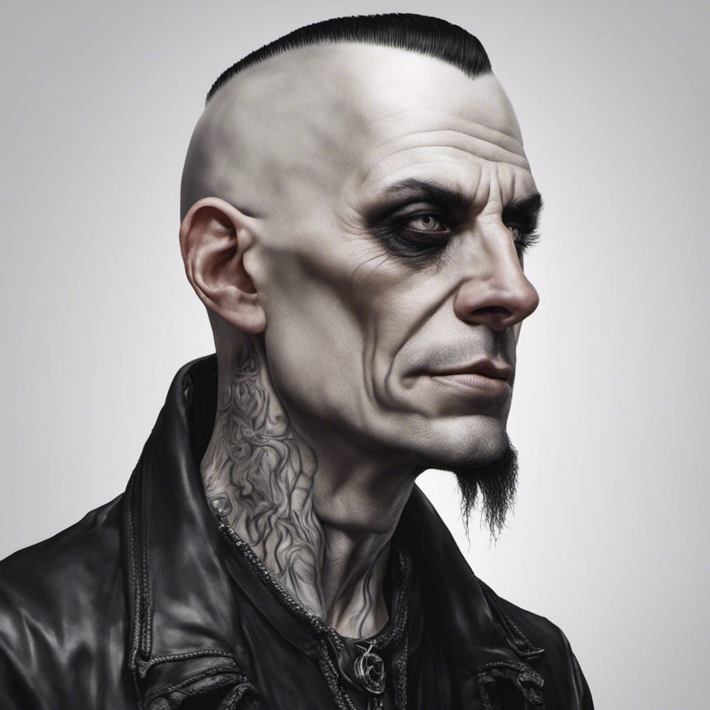 Hyperrealistic Portrait of a Goth Man