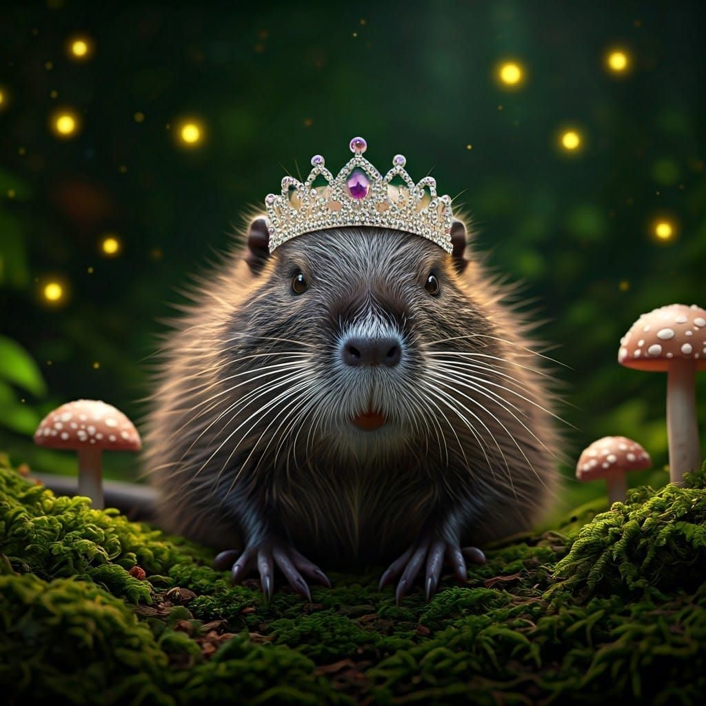 Baby Nutria in Enchanted Forest: Professional Photography