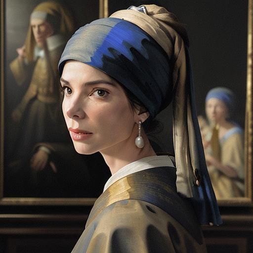 Woman with Pearl Earring: Classic Digital Portrait