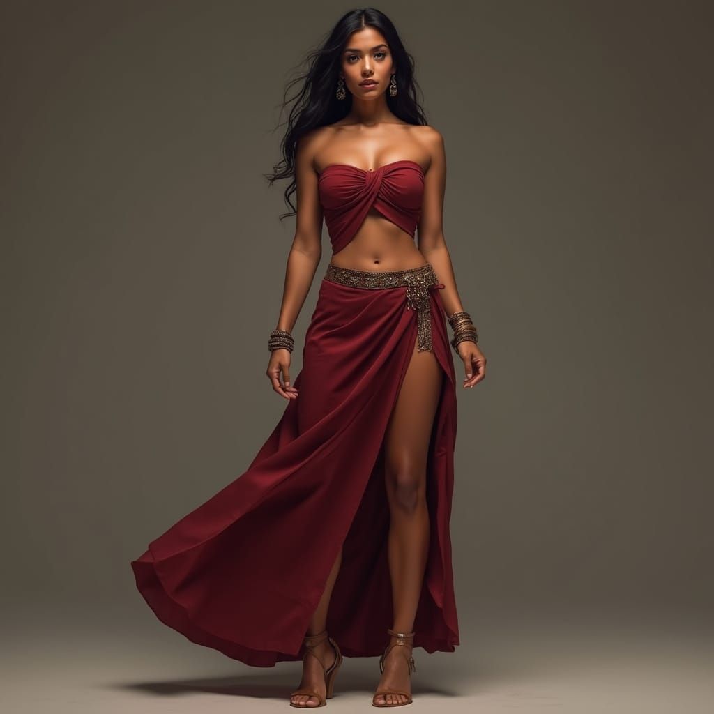 Seductive South Asian Warrior in Photorealistic Digital Art