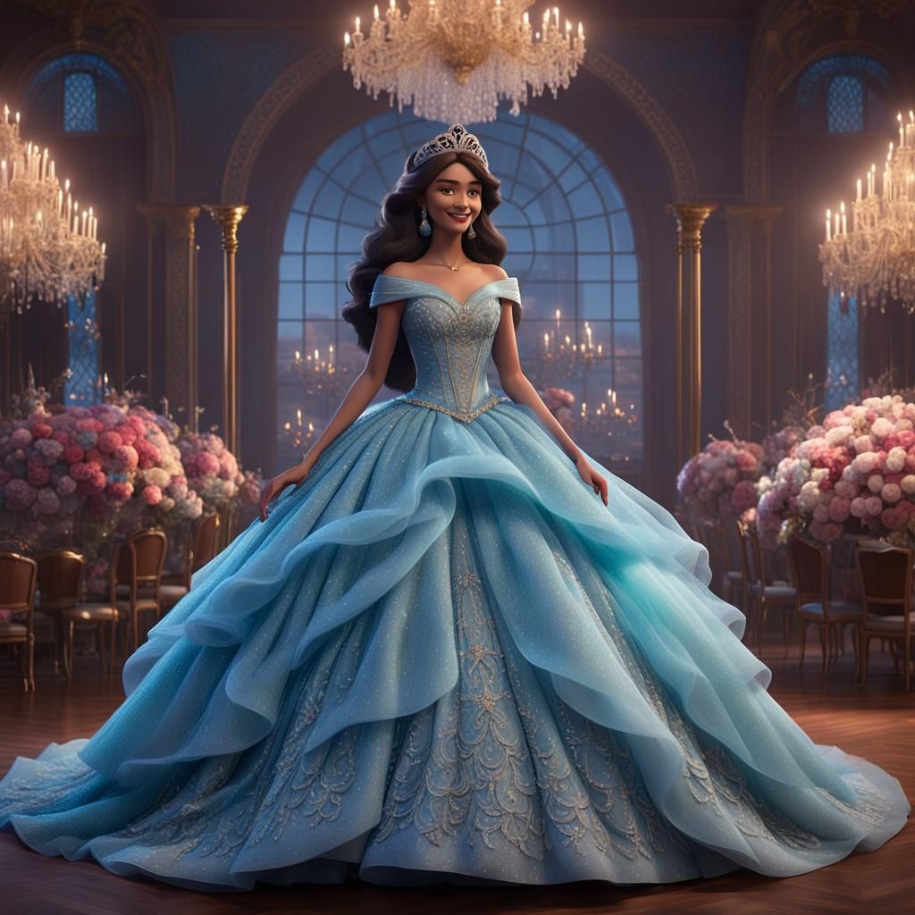 Magical Quinceañera Celebration in Voluminous Tulle Gown