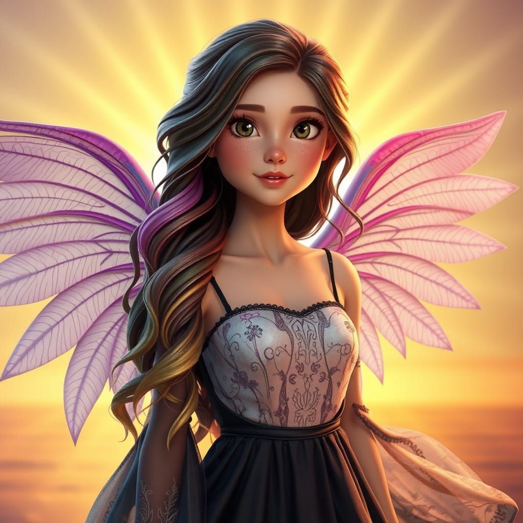 Ethereal Teen Goddess Takes Flight