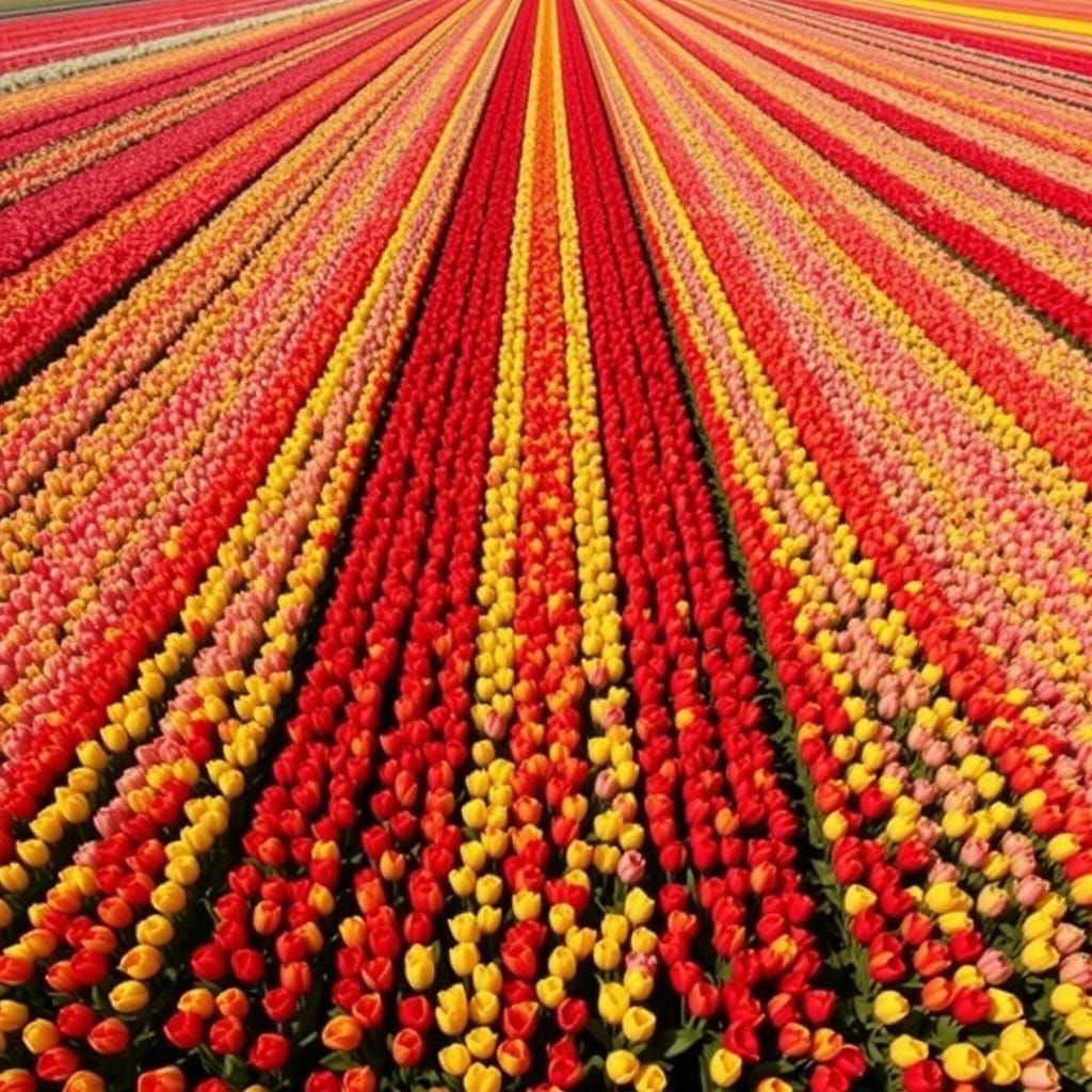 Vibrant Tulip Landscape in Photorealistic Style