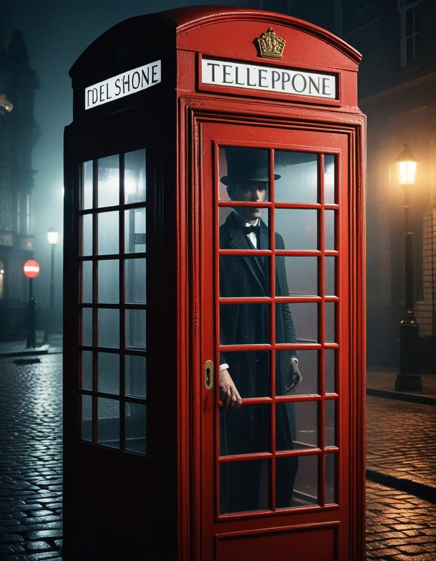 Ghost in Phone Booth: Cinematic Film Still