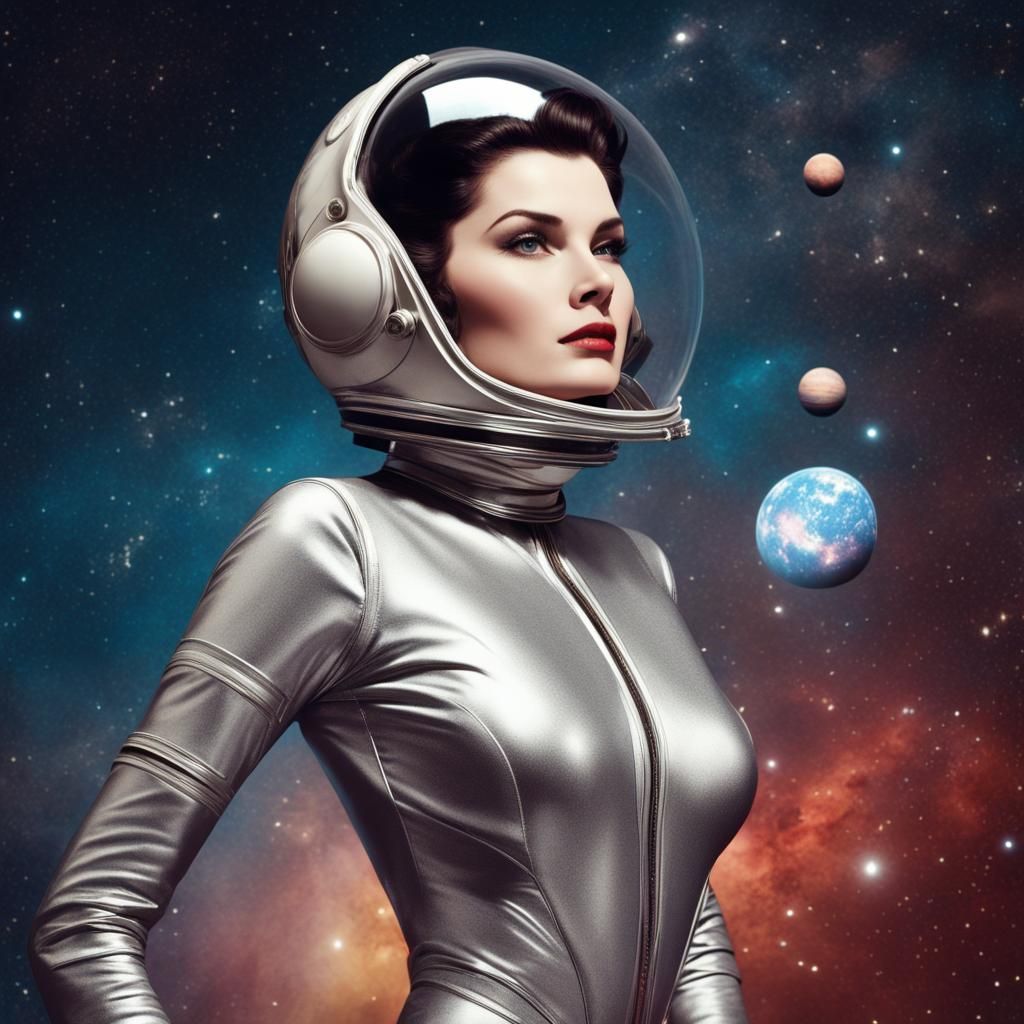 Debra Paget in Space: Retro Sci-Fi Art