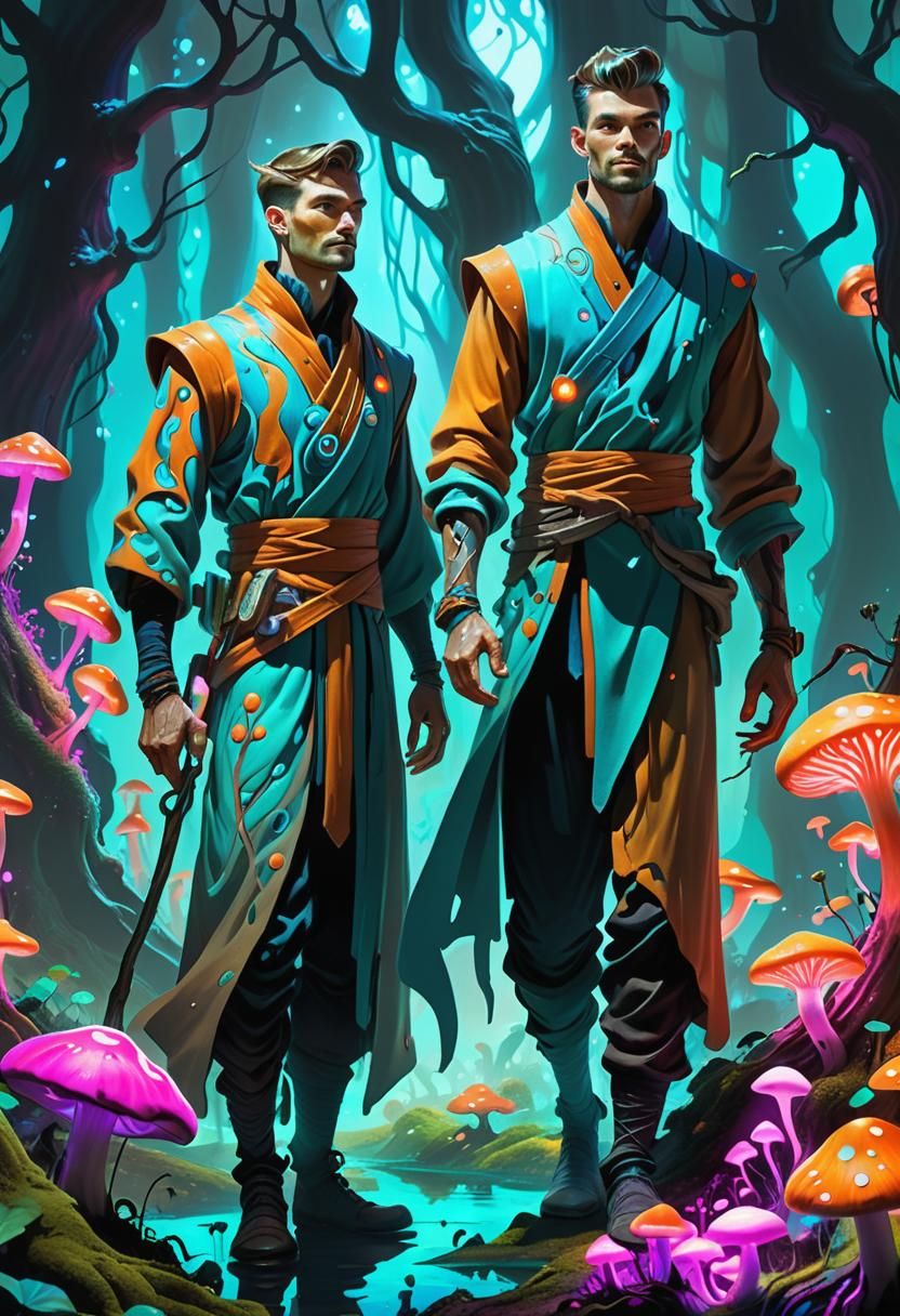 Mystical Realm with Cultivators: Fantasy Art