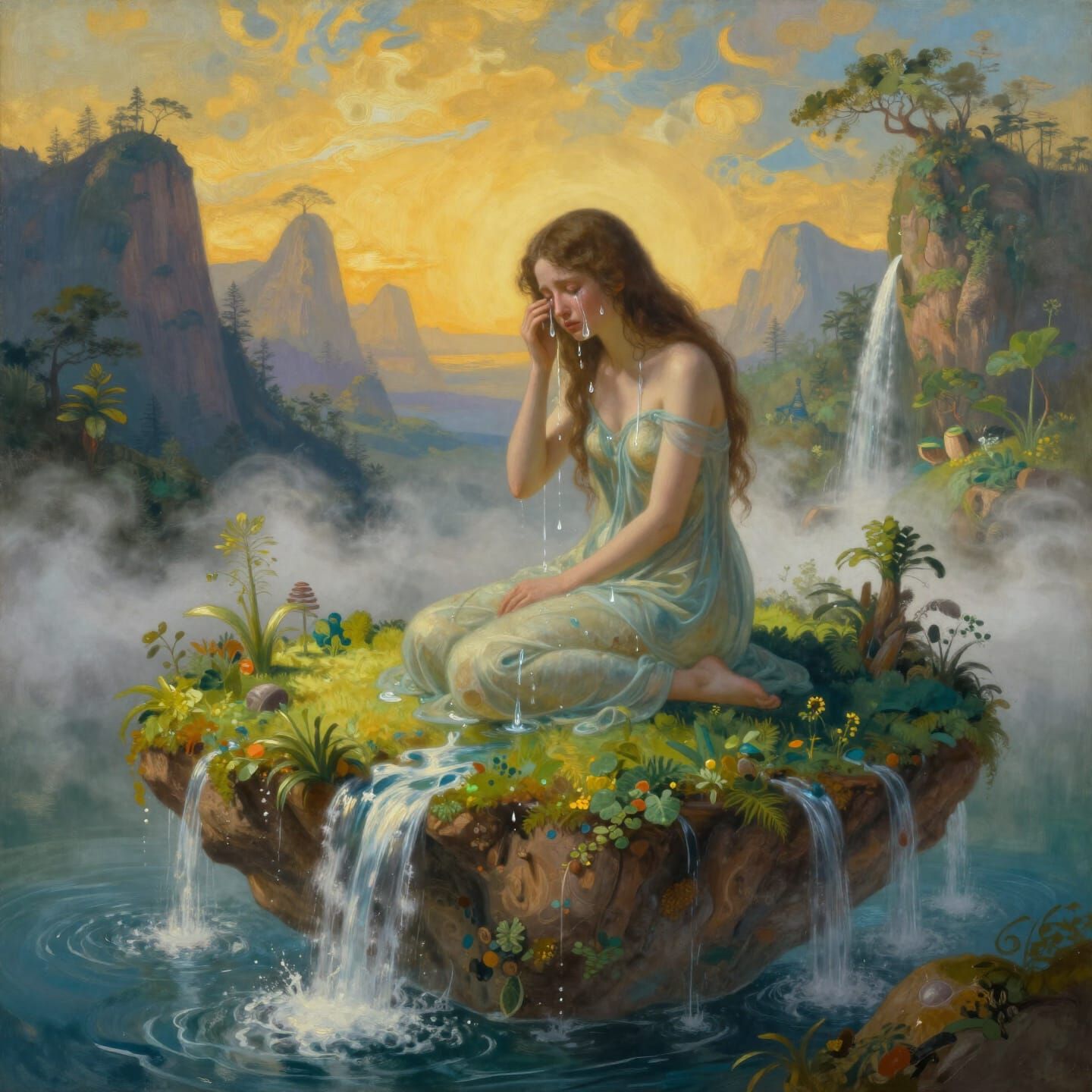 Fantasy Island Woman Crying Golden Hour Panorama