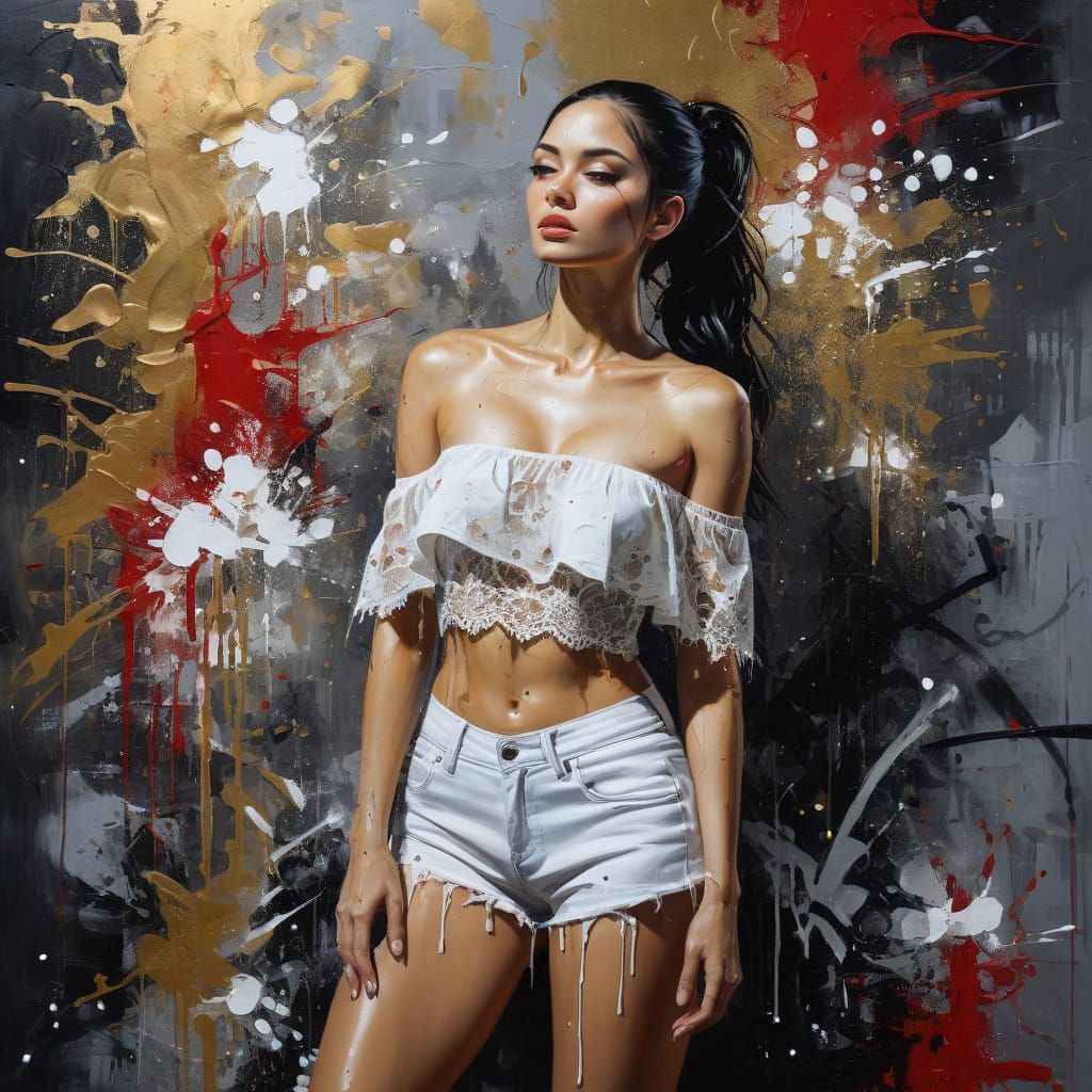 Minimalist Female Portrait in Impasto Oil Style