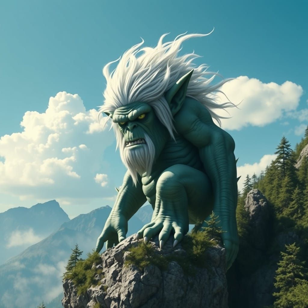 Majestic Troll Dominates Mountain Landscape