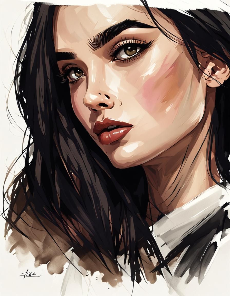 Striking Portrait of a Woman with Deep Brown Eyes