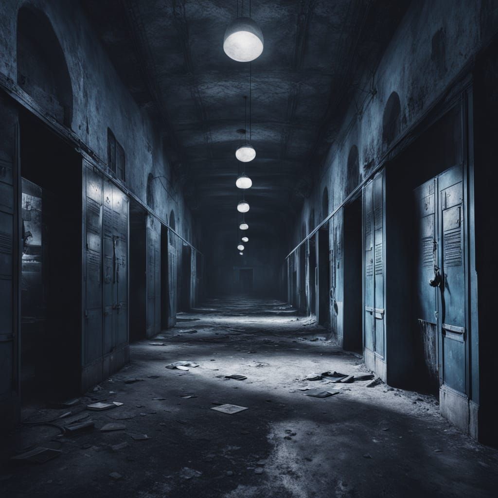 Mysterious Abandoned Halls in Atmospheric Digital Art