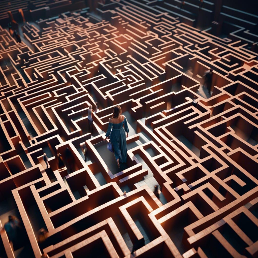 A Fashion Maze Walk From Above