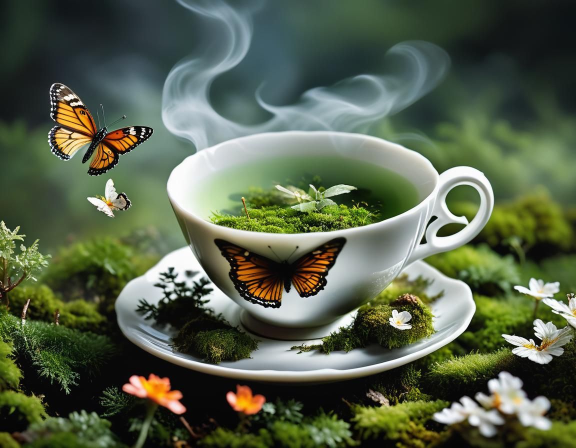 Translucent Teacup with Tiger, Macro Photography