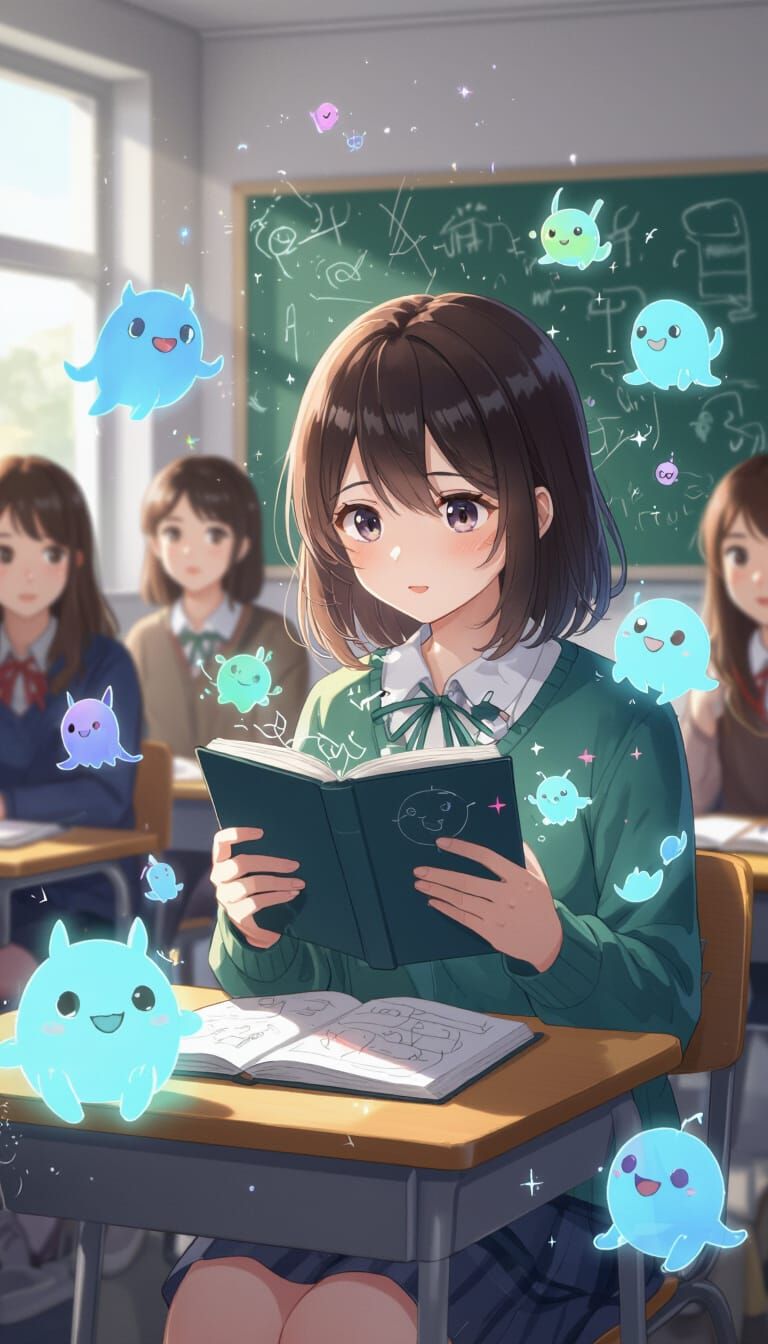 Shy Student's Drawings Come to Life in Anime Style