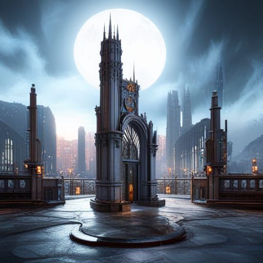 Portal Gate Time Machine in Big City