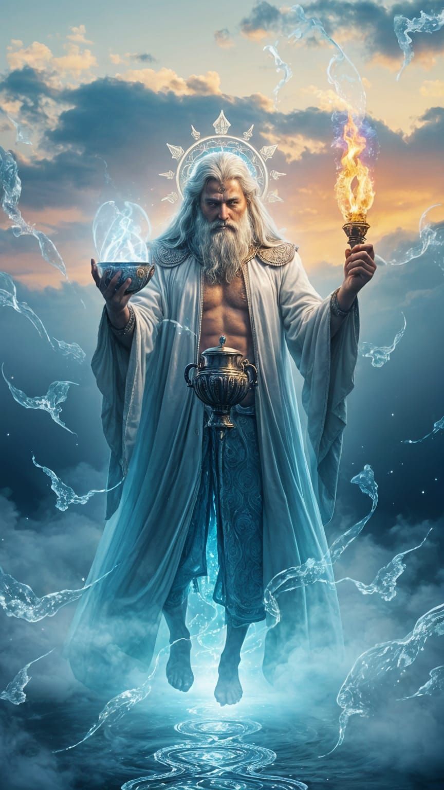 Purifying God Februus Emerges from Celestial Mist