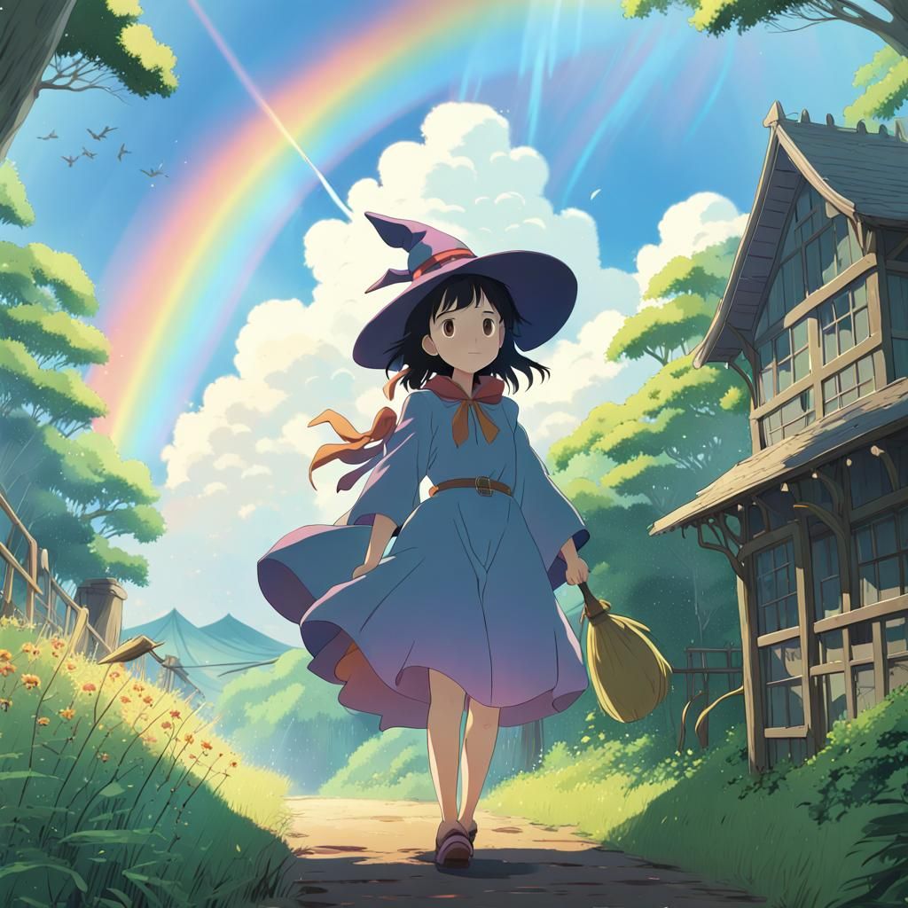 Rainbow Witch in Anime Style
