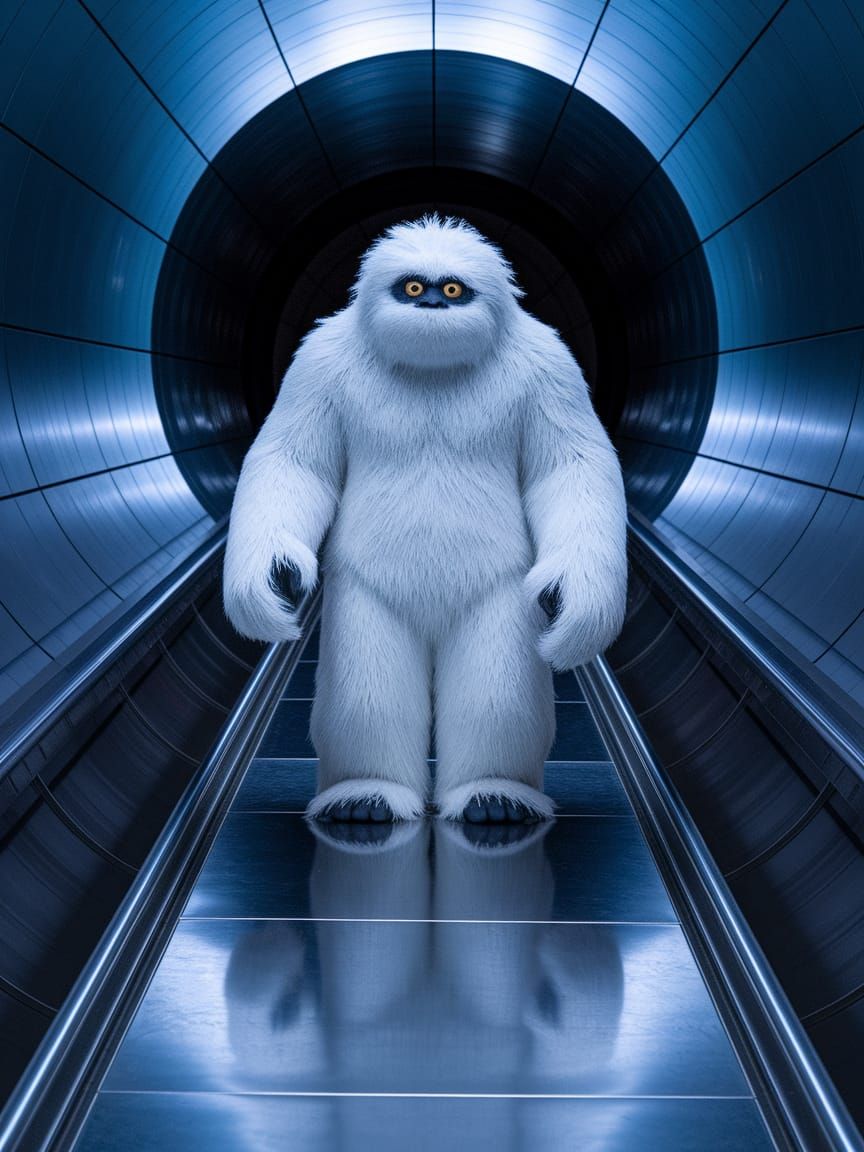 Tritonian Yeti Lurking in Neo-Minimalist Style