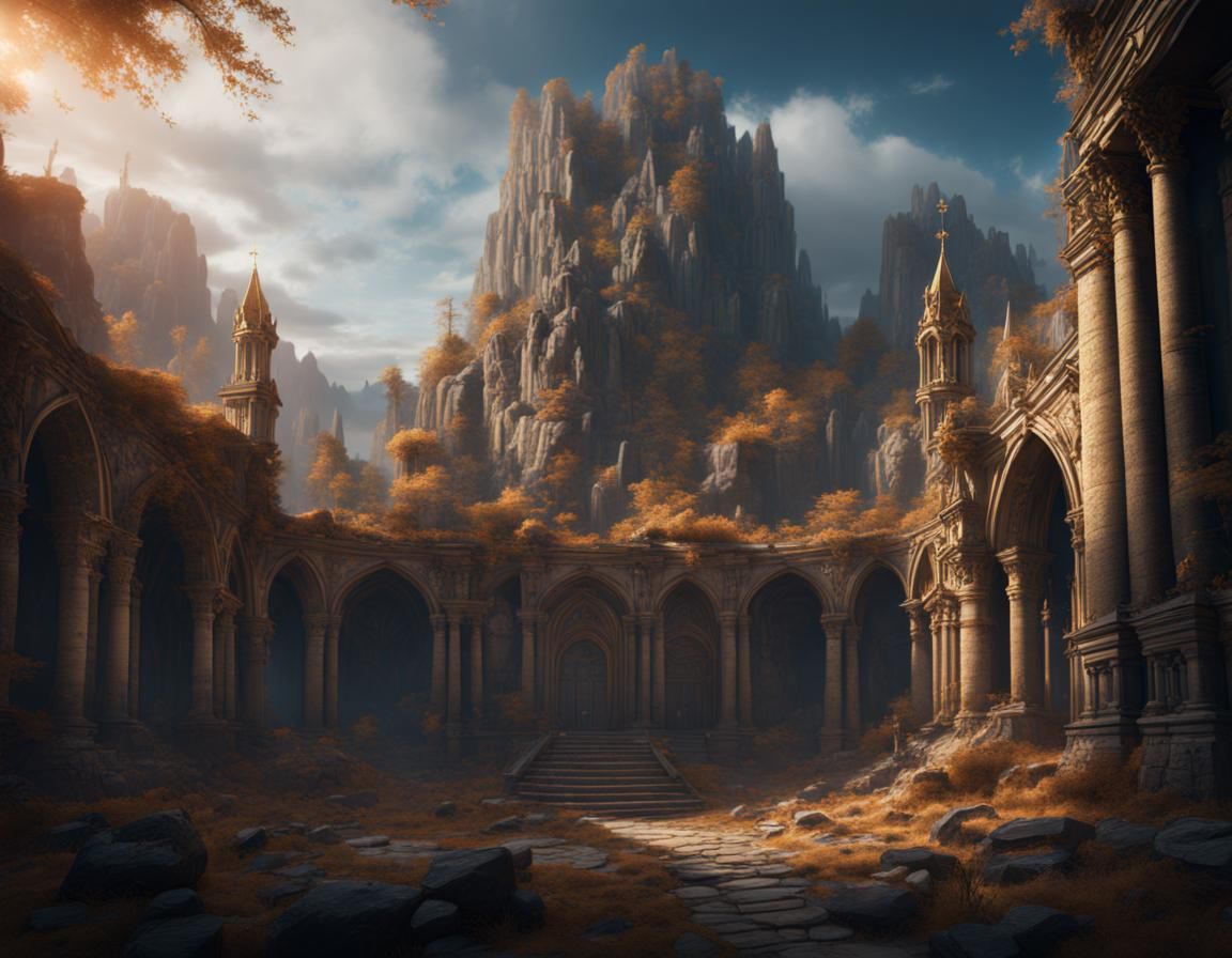 Detailed Bible Matte Painting in Fantasy Concept Art
