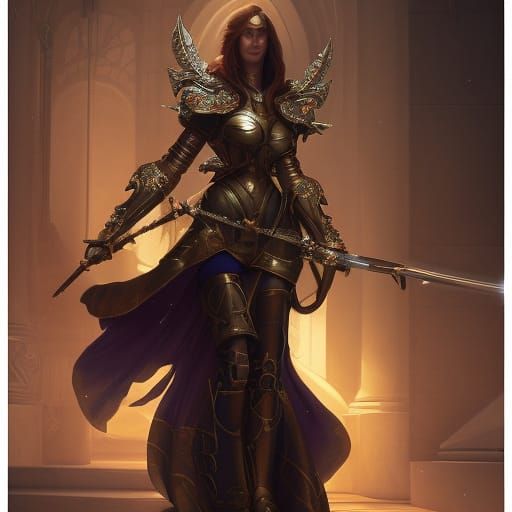 Fantasy Knight in Renaissance Art Deco Style